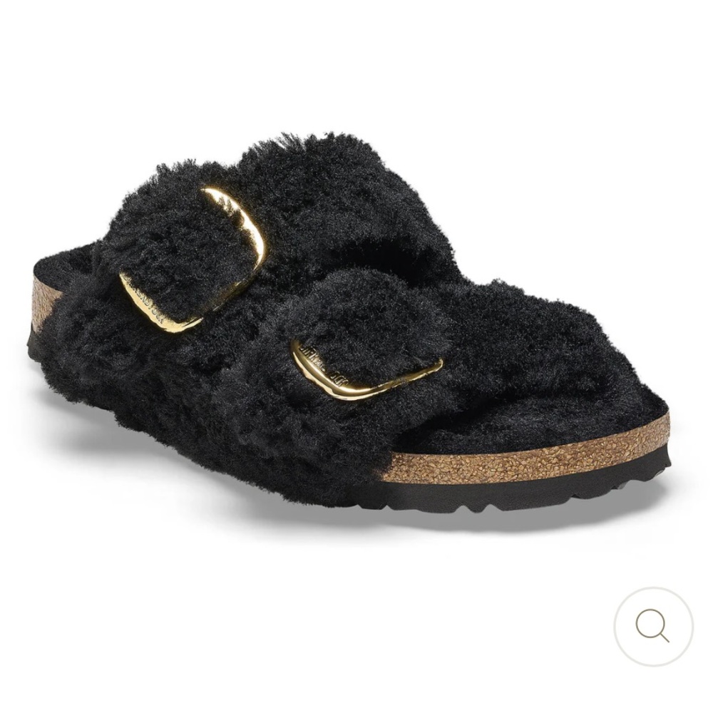 Birkenstock Arizona teddy big buckle gold black 37